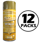 12X Paint Factory All Purpose Gold Metallic Spray Paint 200ml Spray Paint